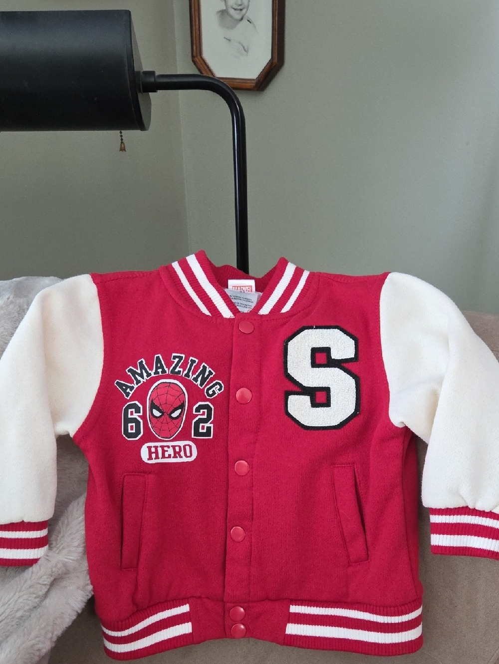 Marvel Red and White Kids' Crewneck Jacket